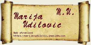 Marija Udilović vizit kartica